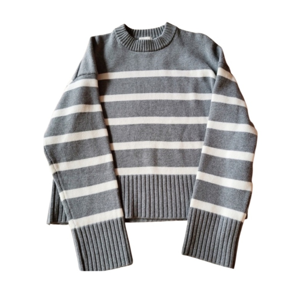 H&M Gray Striped Sweater